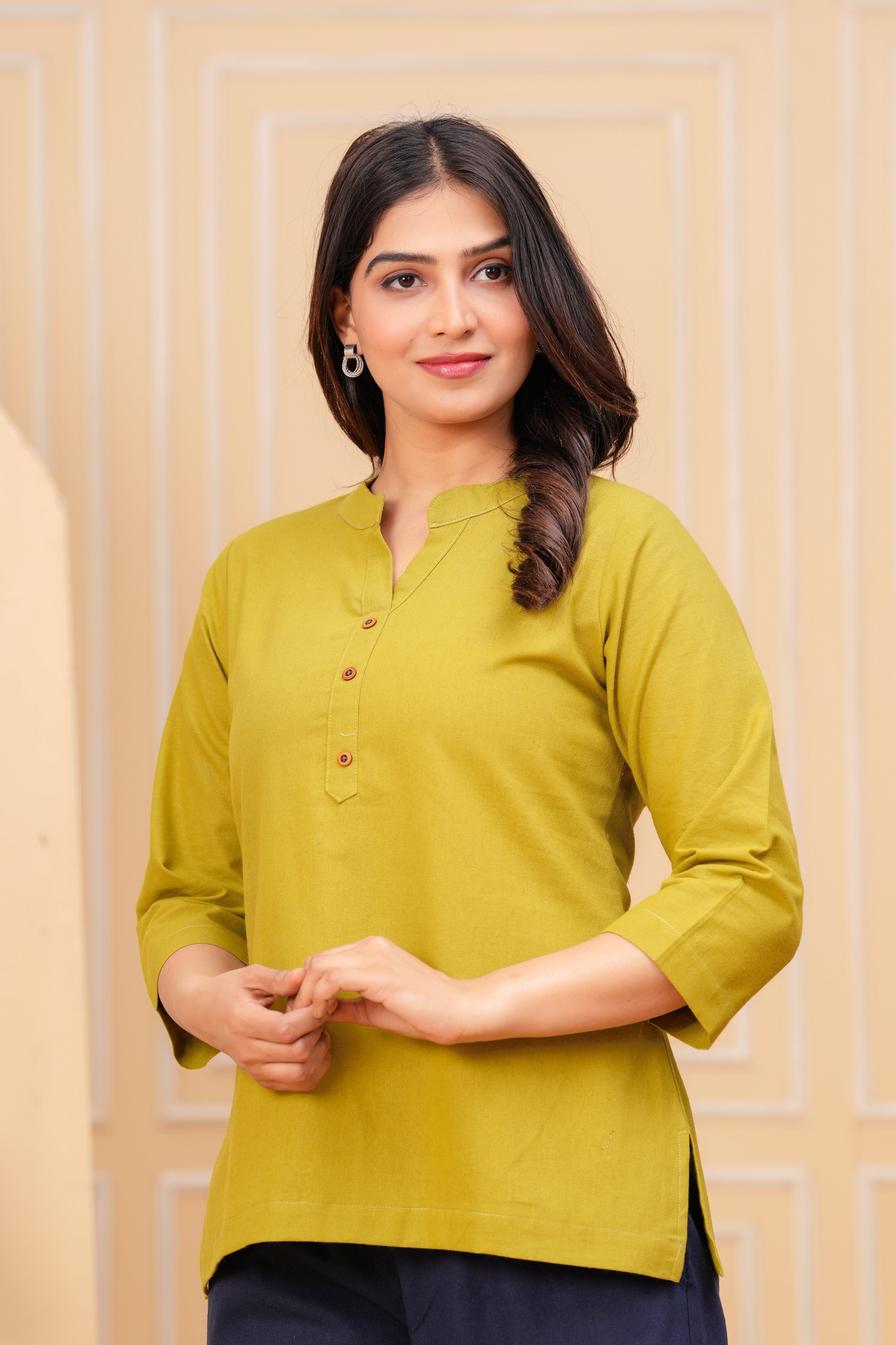 Linen Solid Short Kurta